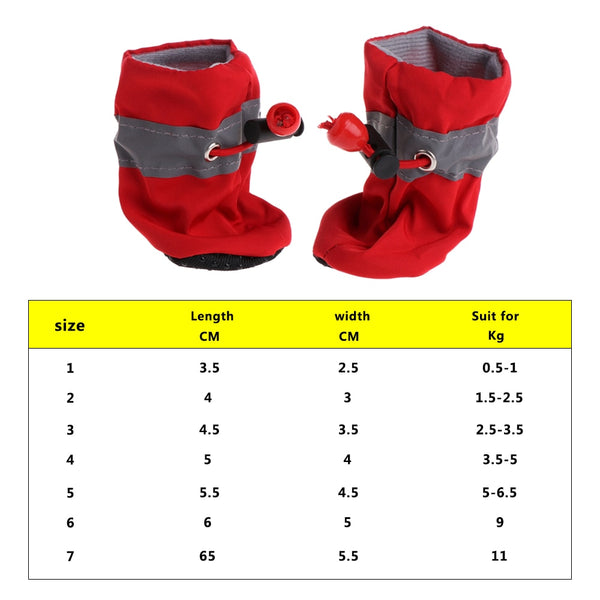 4Pcs/set Waterproof Shoes for Dogs