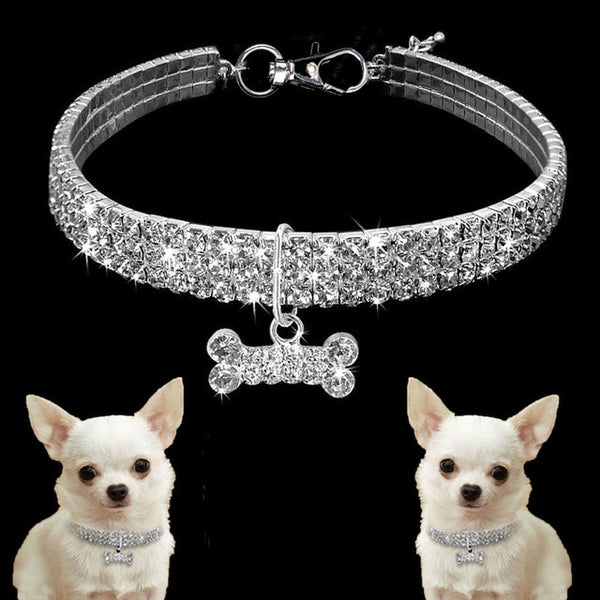 1PCS 3 Rows of Rhinestone Necklace