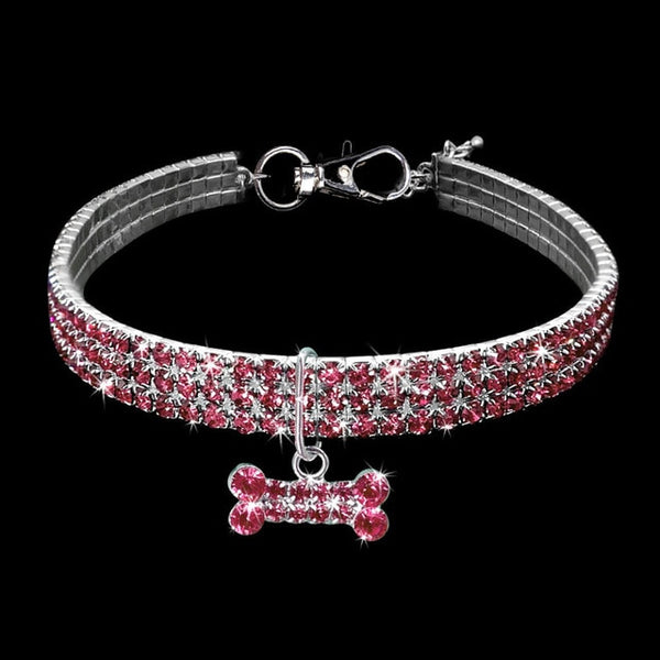 1PCS 3 Rows of Rhinestone Necklace