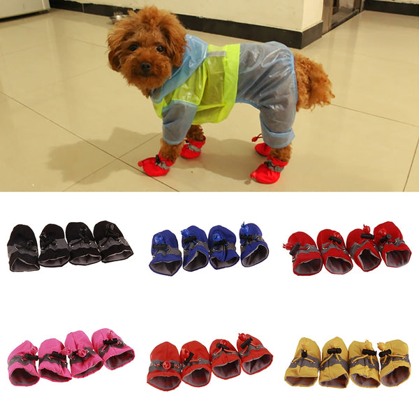 4Pcs/set Waterproof Shoes for Dogs
