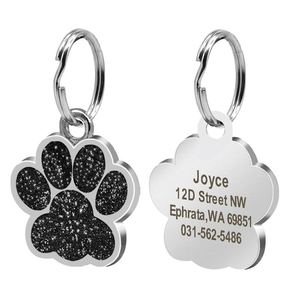 Dog ID Tag Personalized - Paw shaped