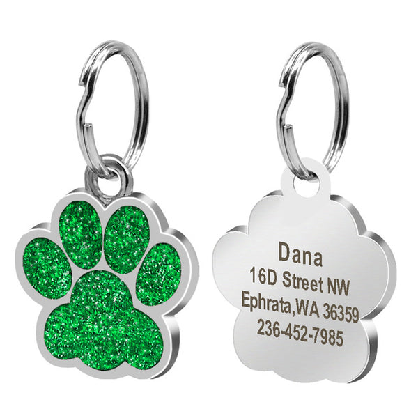 Dog ID Tag Personalized - Paw shaped