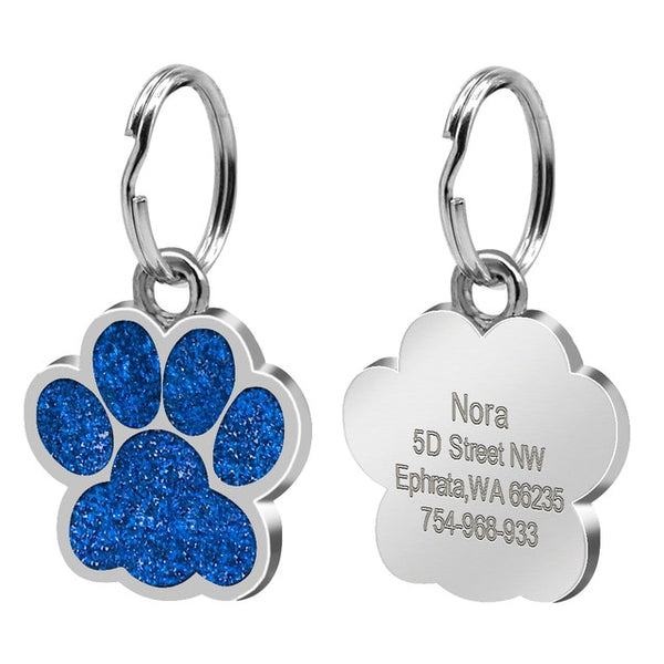 Dog ID Tag Personalized - Paw shaped
